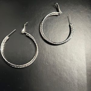 Silver hoop earrings. Worn once